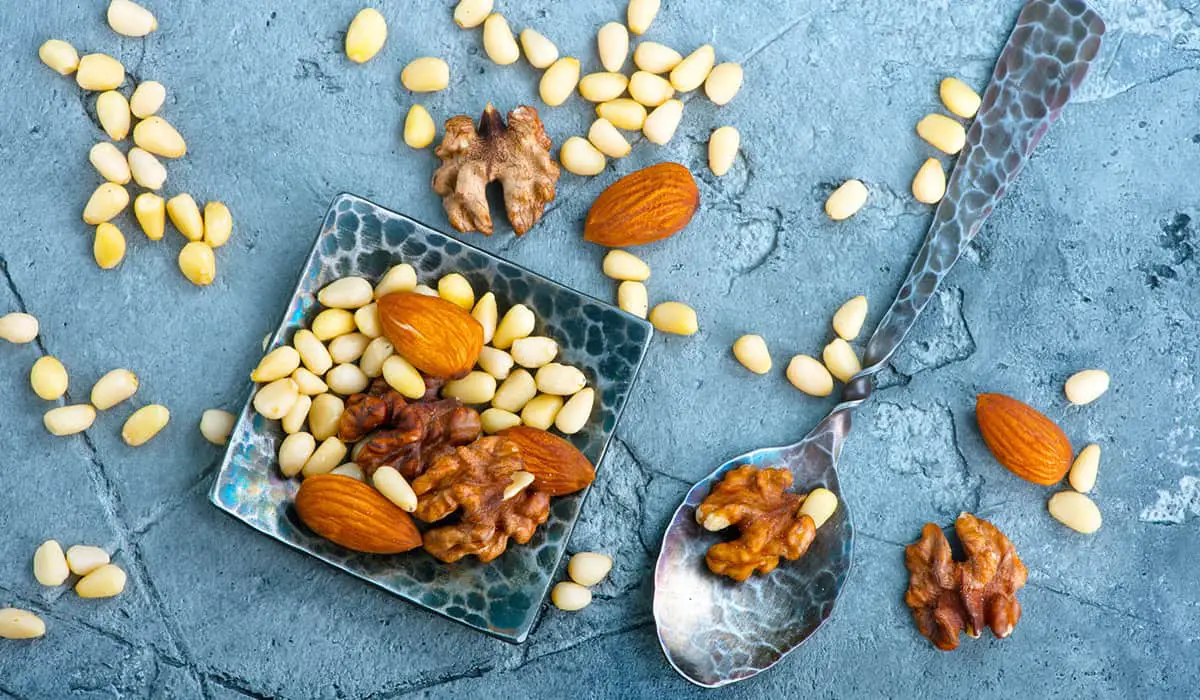 Yummy Italian Nuts - almonds, hazelnuts, walnuts, pine nuts, and pistachios