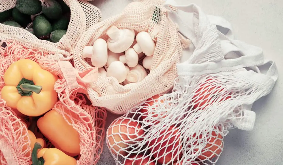 Zero-waste grocery shopping reusable bags