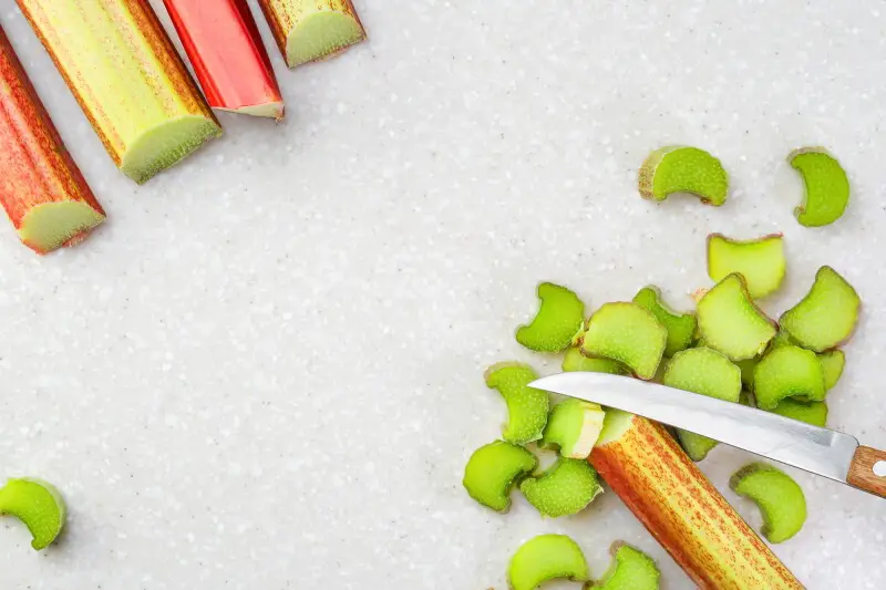 Fresh rhubarb stalks