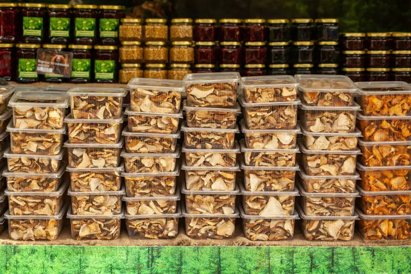 Dried porcini at the grocery store