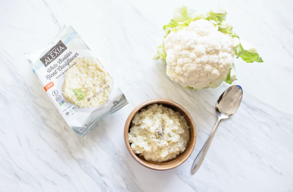 Kitchen & Love Cauliflower Rice is economical, pre-cooked, and microwave-ready food