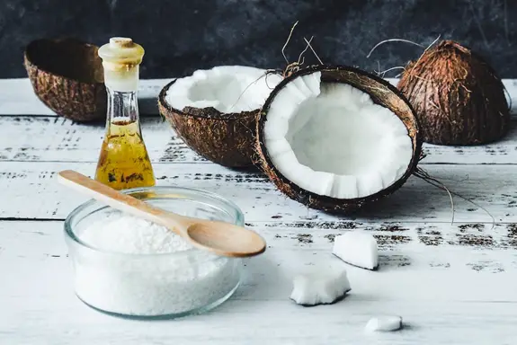 Coconut oil is a vegetable oil that is obtained from the flesh of the coconut