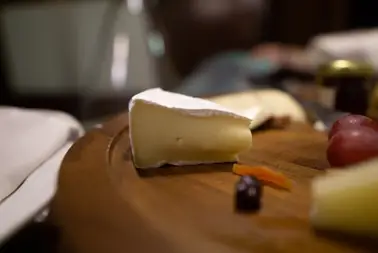 Brie is a soft cheese with a superficial white mold